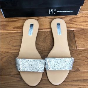 INC Pearl Gold Slide Sandals